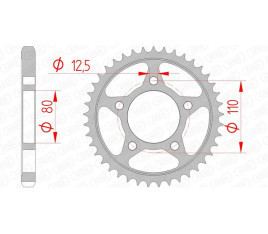 Couronne AFAM acier standard 10605 - 530 - 1074369005