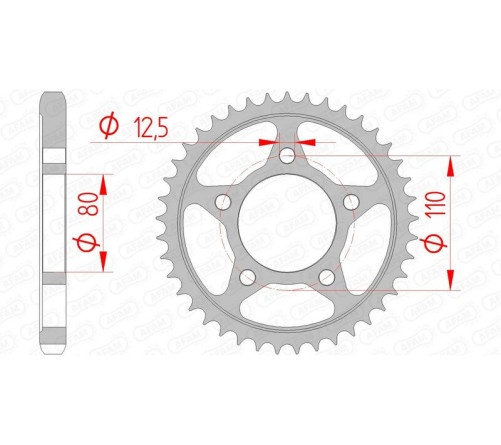 Couronne AFAM acier standard 10605 - 530 - 1074369005