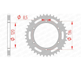 Couronne AFAM acier standard 12304 - 520 - 1074429002