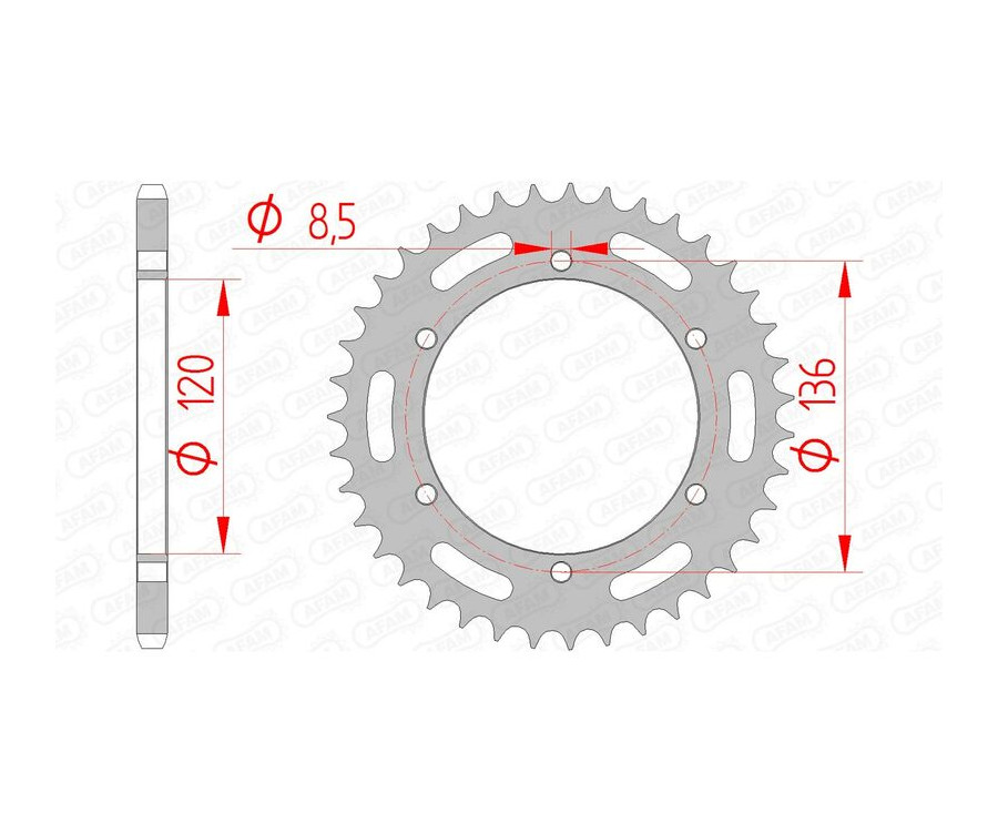 Couronne AFAM acier standard 12304 - 520