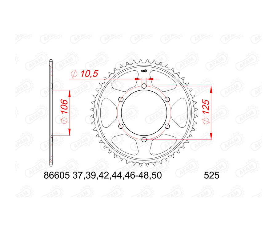 Couronne AFAM acier standard 86605 - 525