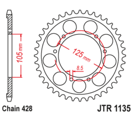 Couronne JT SPROCKETS acier standard 1135 - 428 - 1126650001