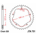 Couronne JT SPROCKETS acier standard 751 - 520