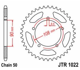 Couronne JT SPROCKETS acier standard 1022 - 530 - 1074859002