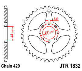 Couronne JT SPROCKETS acier standard 1832 - 420 - 1074955001