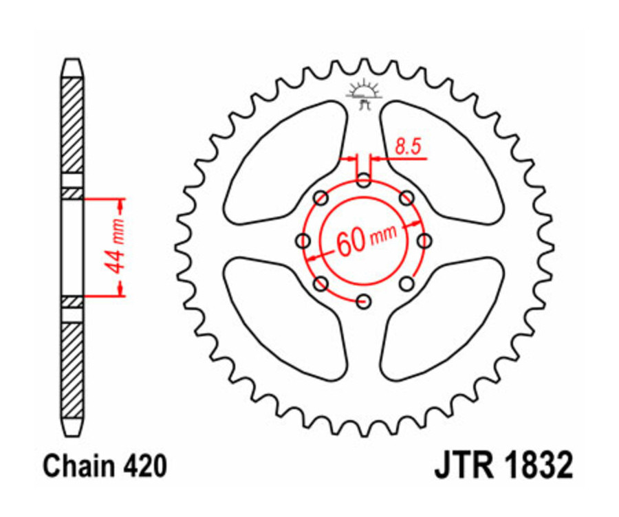 Couronne JT SPROCKETS acier standard 1832 - 420