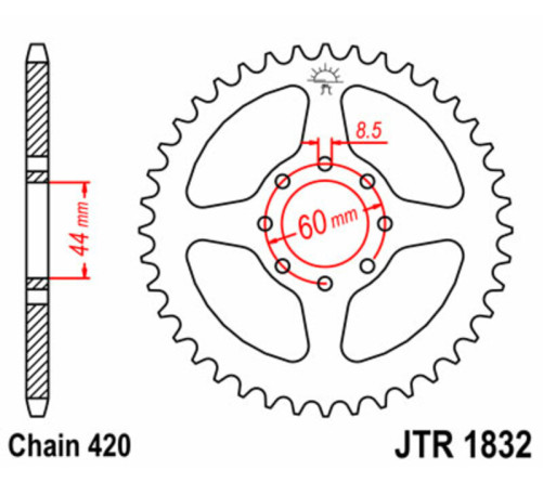 Couronne JT SPROCKETS acier standard 1832 - 420 - 1074955001