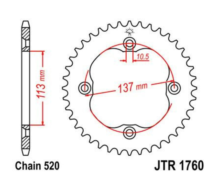 Couronne JT SPROCKETS acier standard 1760 - 520