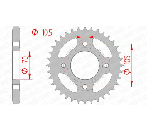 Couronne AFAM acier standard 10401 - 530 - 1074351001