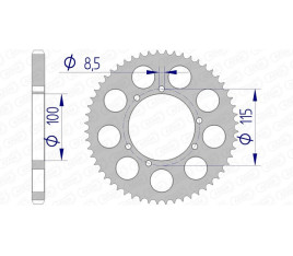 Couronne AFAM aluminium 93117 - 428 - 1074802002