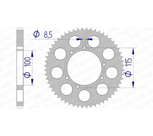 Couronne AFAM aluminium 93117 - 428 - 1074802002