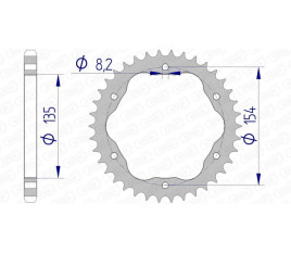 Couronne AFAM aluminium 51803 - 525 - 1074695005