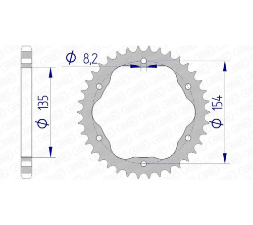 Couronne AFAM aluminium 51803 - 525 - 1074695005