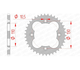 Couronne AFAM acier standard 10318 - 520 - 1074347002