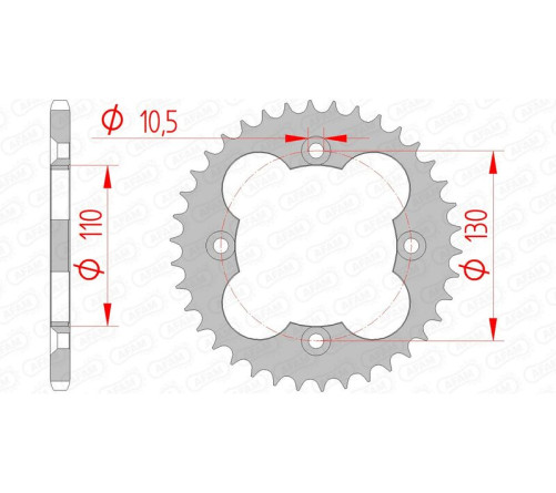 Couronne AFAM acier standard 10318 - 520 - 1074347002