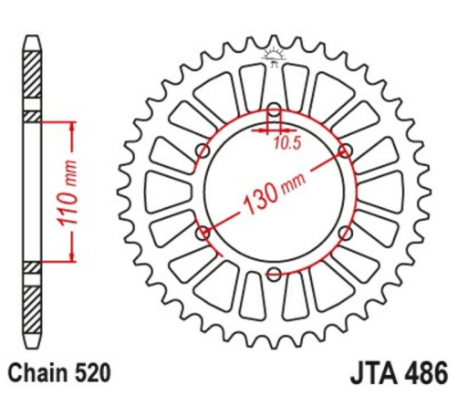 Couronne JT SPROCKETS aluminium ultra-light 486 - 520 - 1096572005