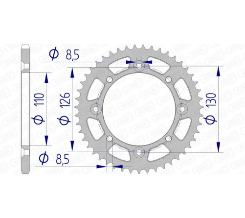 Couronne AFAM aluminium 17107420 - 1074599002