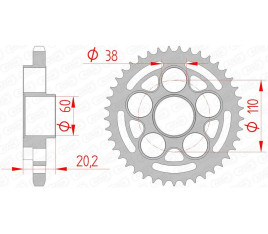 Couronne AFAM acier standard 50800 - 525 - 1074678001