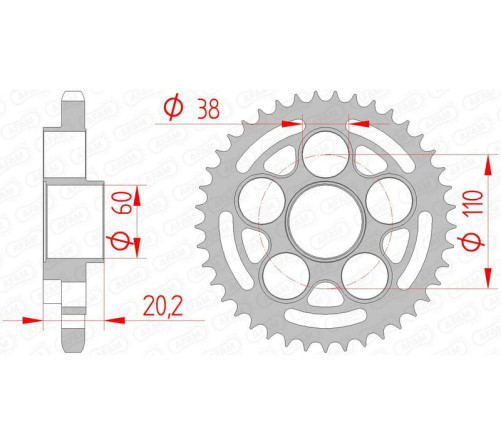 Couronne AFAM acier standard 50800 - 525 - 1074678001