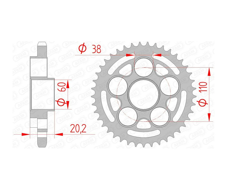 Couronne AFAM acier standard 50800 - 525