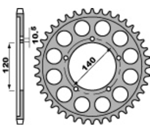 Couronne PBR acier C45 standard 4409 - 530