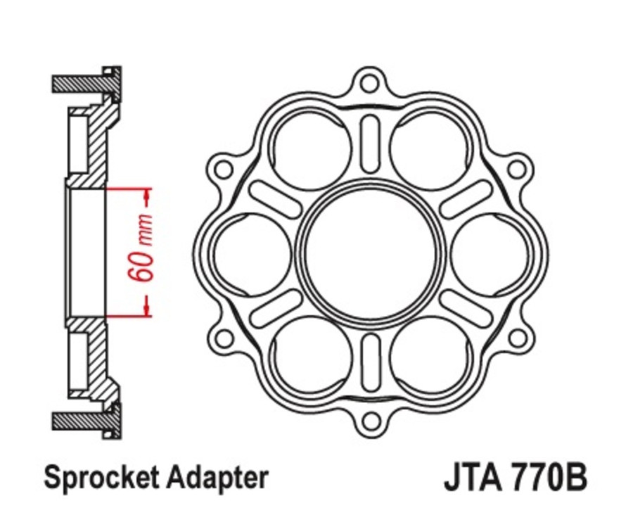 Support de couronne JT SPROCKETS - 6 Silentbloc Ducati Panigale/Monster