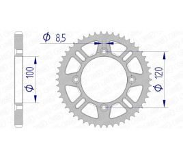 Couronne AFAM aluminium 15104 - 428 - 1074533007