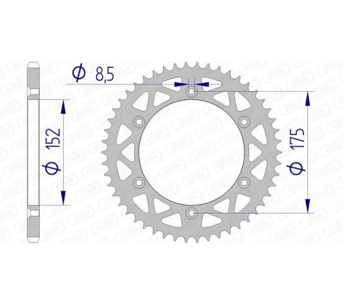 Couronne AFAM aluminium 13508 - 520 - 1074475003