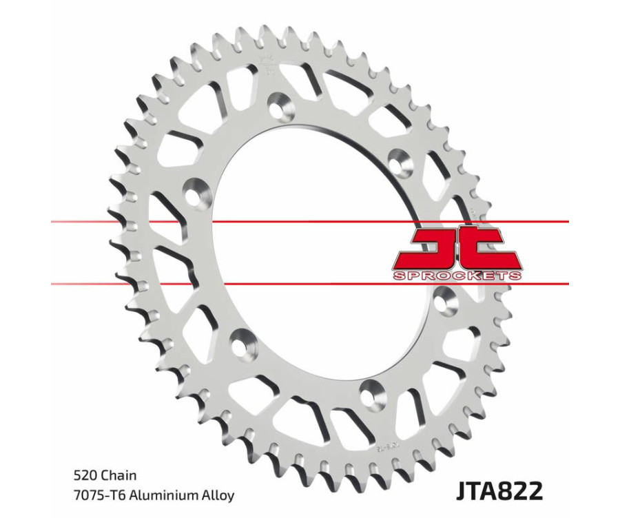 Couronne JT SPROCKETS aluminium ultra-light anti-boue 822 - 520