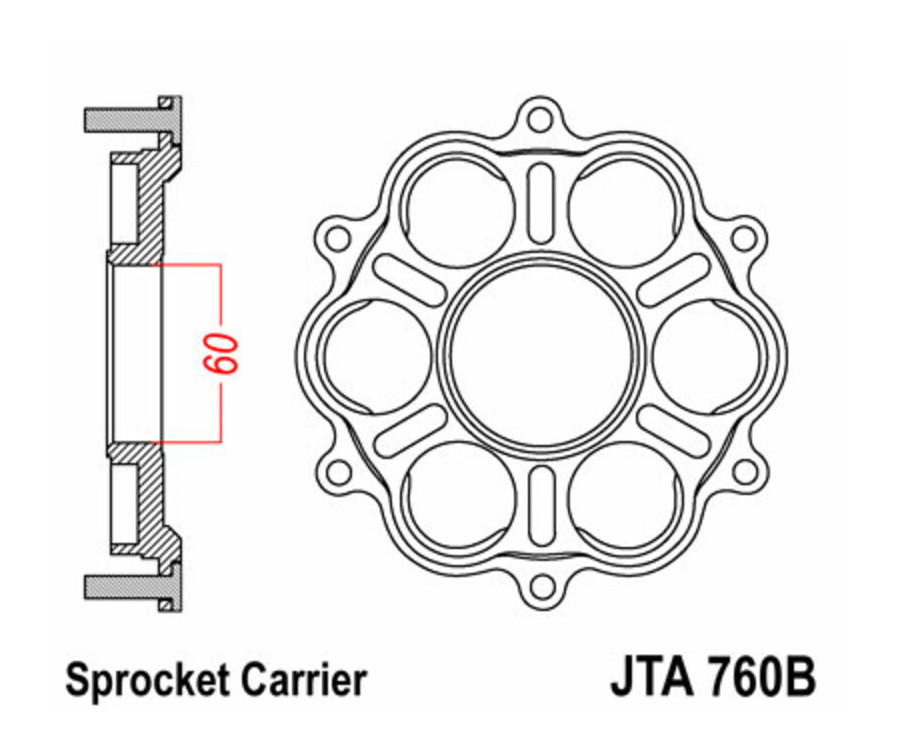 Support de couronne JT SPROCKETS - 6 Silentbloc Ducati