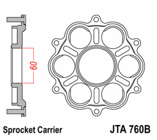 Support de couronne JT SPROCKETS - 6 Silentbloc Ducati - 1022164