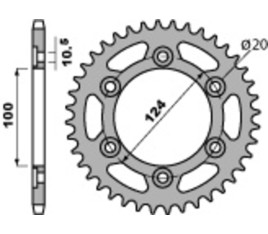 Couronne PBR acier C45 standard 1027 - 520 - 1075230011