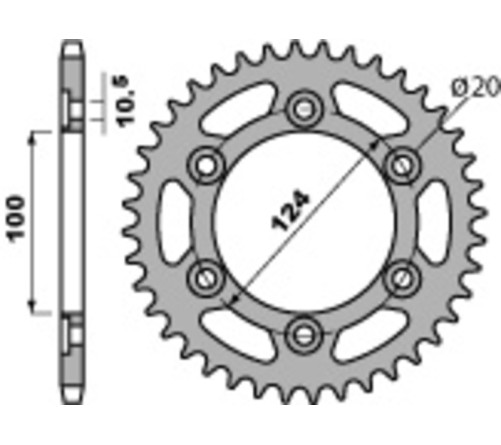 Couronne PBR acier C45 standard 1027 - 520 - 1075230011