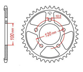 Couronne JT SPROCKETS acier standard 702 - 525 - 1075091004