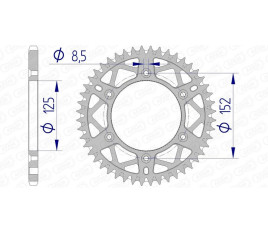 Couronne AFAM aluminium Ultra-Light anti-boue 39300 - 520 - 1074642003