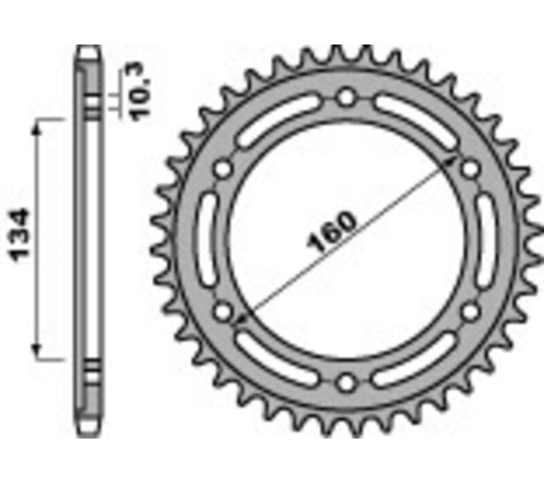 Couronne PBR aluminium ultra-light anodisé dur 4400 - 520 - 1075311008