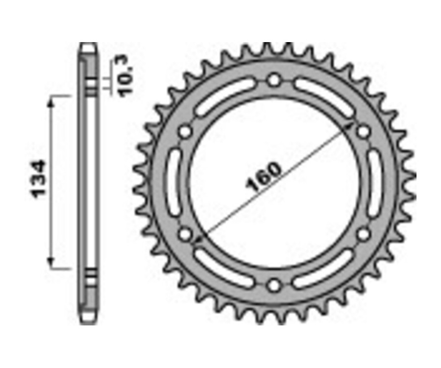 Couronne PBR aluminium ultra-light anodisé dur 4400 - 520