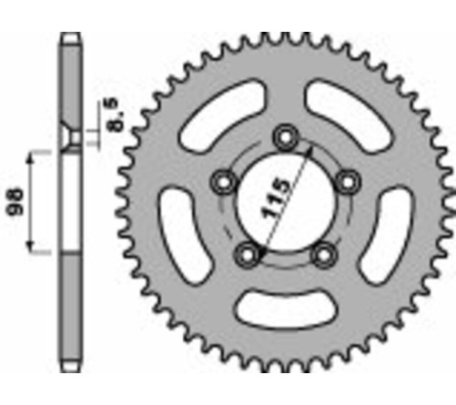 Couronne PBR acier C45 standard 4552 - 420