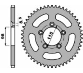 Couronne PBR acier C45 standard 4552 - 420