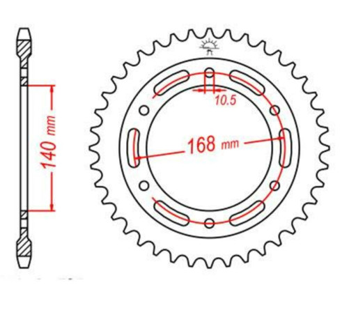 Couronne JT SPROCKETS acier standard 3 - 525 - 1075508002