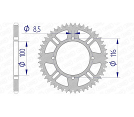 Couronne AFAM aluminium Ultra-Light anti-boue 17104420 - 1074595001