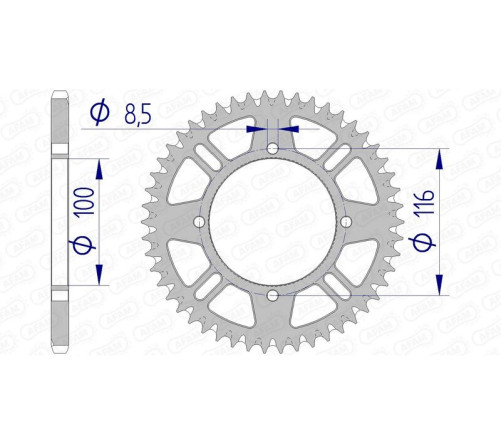 Couronne AFAM aluminium Ultra-Light anti-boue 17104420 - 1074595001