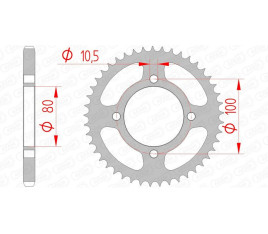 Couronne AFAM acier standard 14213 - 428 - 1074500001