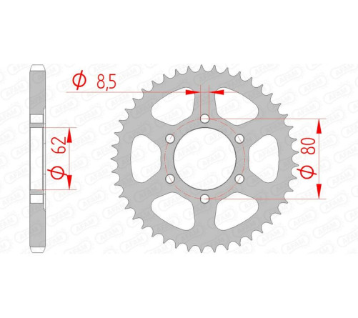 Couronne AFAM acier standard 12203 - 428 - 1074411002