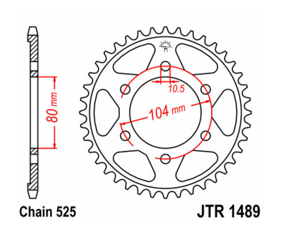 Couronne JT SPROCKETS acier standard 1489 - 525