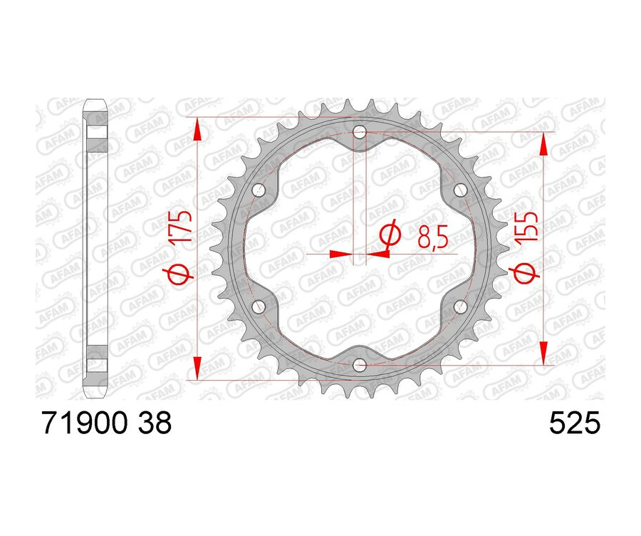 Couronne AFAM acier standard 71900 - 525