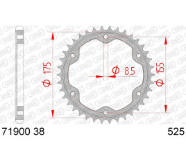 Couronne AFAM acier standard 71900 - 525