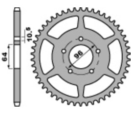 Couronne PBR acier C45 standard 254 - 520 - 1075250002