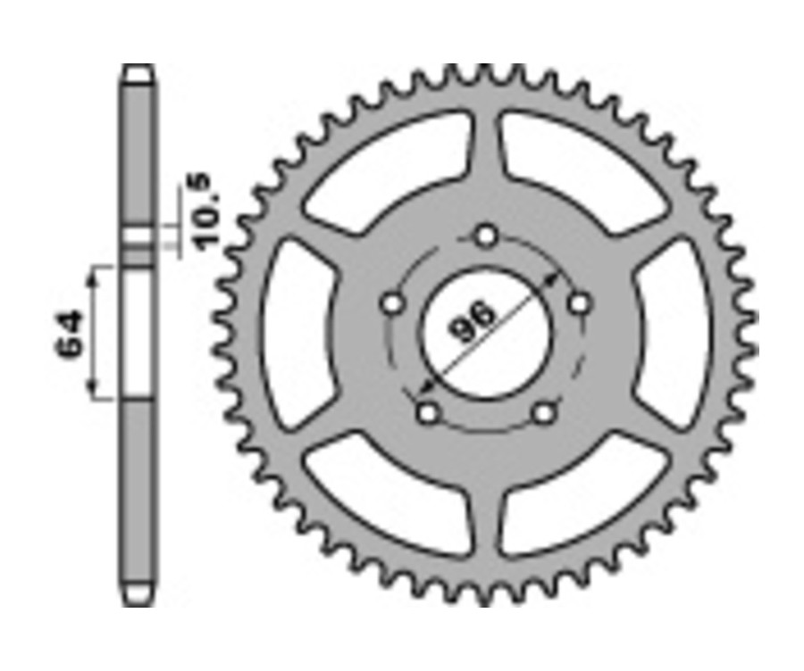 Couronne PBR acier C45 standard 254 - 520