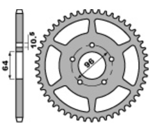 Couronne PBR acier C45 standard 254 - 520 - 1075250002